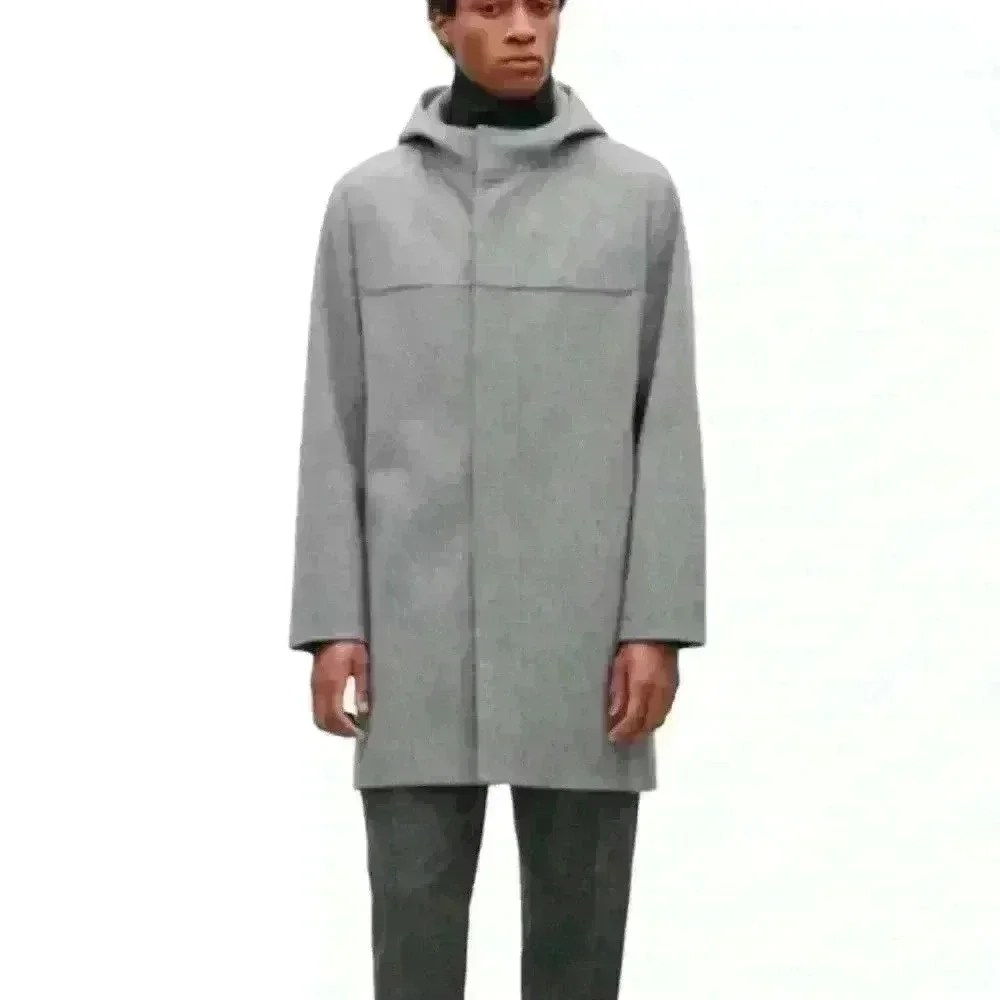 COS Men's Tailored Coat Grey Wool Size 36r